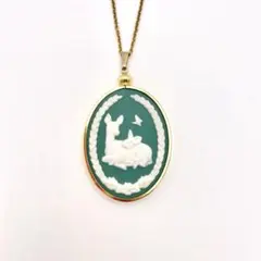 フランクリン・ポーセリン カメオネックレス 鹿の親子