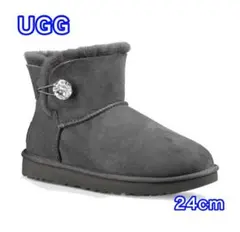 美品✨UGG Mini Bailey Button Blingグレー24