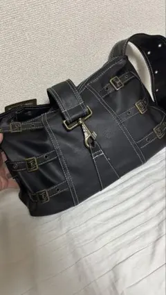 ブラック ショルダーバッグ 合成皮革