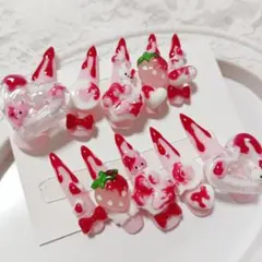 ❤︎ ゴテゴテ 平成女児 血みどろネイルチップ ❤︎