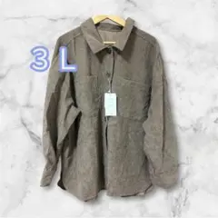 新品　3L コーデュロイシャツ