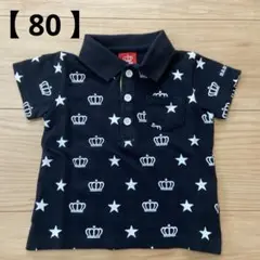 ベビードール 半袖 カットソー ポロシャツ 80cm 黒 Tシャツ