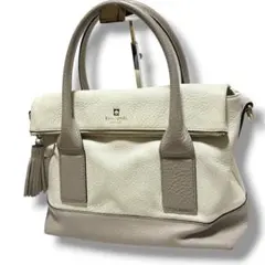 Kate Spadeレザー 2WAY ハンドバッグ タッセル バイカラー トート