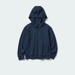エアリズム　ユニクロ　UVカットパーカー　160 ネイビー