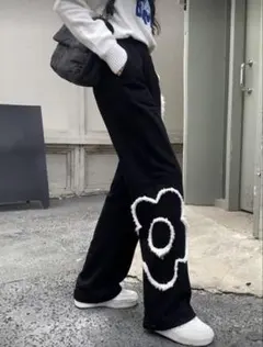 SHEIN 花柄ワイドレッグ スウェットパンツ