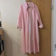 Green Parks ストライプ柄 ロングシャツワンピース 長袖