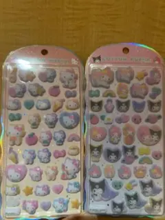 正規品コットンパフィーシール　サンリオ　キティ　クロミ　マイメロ