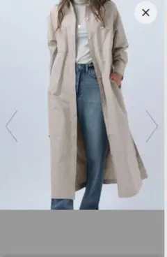 BAYFLOW ベージュ 長袖シャツワンピース Fサイズ