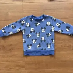 BABYDOLL ミッキーマウス 長袖トレーナー ブルー 裏起毛　80cm