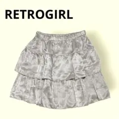 レトロガール ティアードスカート 韓国 ミニスカ レディース 上品 光沢 楽ちん