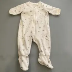 ベビー ロンパース カバーオール 星柄 ホワイト 50-60cm