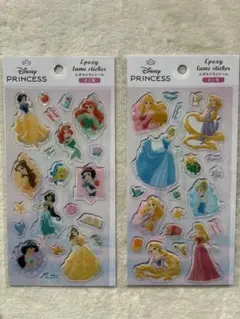 新品　セリア　ディズニープリンセスシール　エポキシラメシール　セット売り