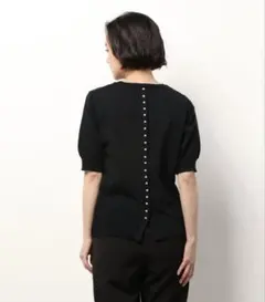 バックパールボタンニット ブラックのサムネイル