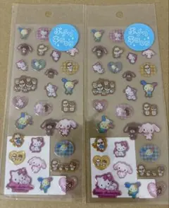 【新品】サンリオ ぷっくりキラフチ シール 平成キャラクター ウサハナ2点セット