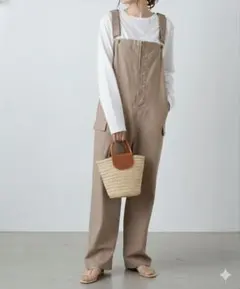 PUAL CE CIN(ピュアルセシン) 綿麻フロントジップサロペットのサムネイル