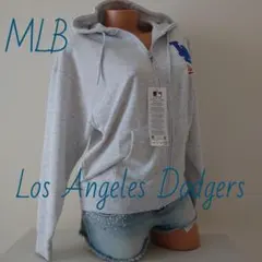 MLB ロサンゼルス ドジャース ジップアップ ロゴ スウェット パーカー M