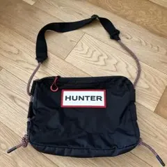 HUNTER ショルダーバッグ リップストップナイロン 黒のサムネイル