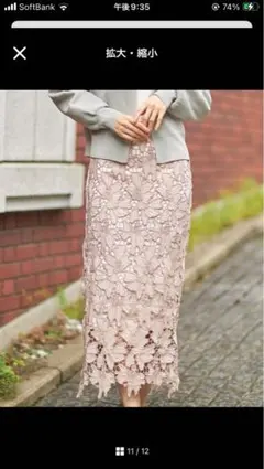 【送込】トッコクローゼット カットワークフラワーレース刺繍タイトスカート ノエラ