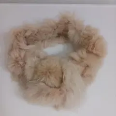 ベージュ ファー マフラー ラウンド型