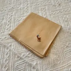 美品☆Ralph Lauren ラルフローレン 大判ハンカチ 綿 ブラウンのサムネイル