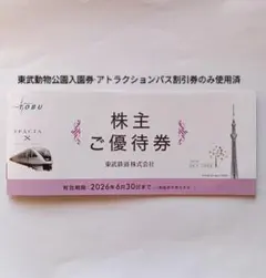 東武鉄道 株主ご優待券 (一部使用済)