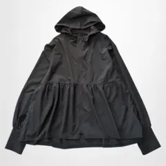 長袖パーカー フルジップ ゆったり ストレッチ 羽織フード付ジャンパー ギャザー