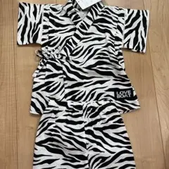 新品　KOGYARU コギャル LOVEBOAT 甚平 ゼブラ柄 90