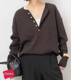 別注【Hanes / ヘインズ】ワッフルヘンリーネックプルオーバー