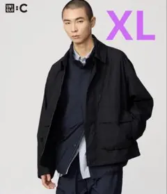 UNIQLO C コットンショートブルゾン　ブラックXL