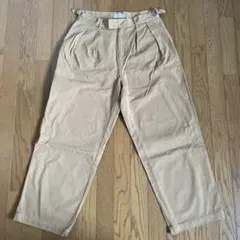 Bleme ワイドストレート ダブルインタック グルカチノパンツ Lサイズ