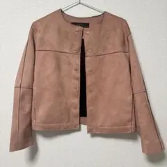 ZARA BASIC ノーカラージャケット ピンク XSのサムネイル
