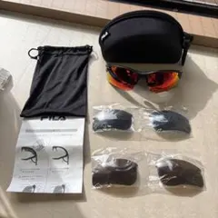 FILA スポーツサングラス オレンジ・レッドレンズ(型式：FLS １００-２)