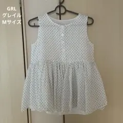 GRL グレイルハート柄 ノースリーブ チュニック ブラウス
