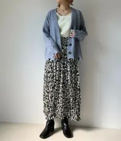 ALLシーズン✩.*˚PUBLUX ヒョウ柄ランダムプリーツ✩.*˚シックな美品のサムネイル