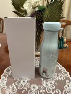 スタバ＆ジェラートピケ コラボ ベアチャーム付き　ステンレスボトル ミント