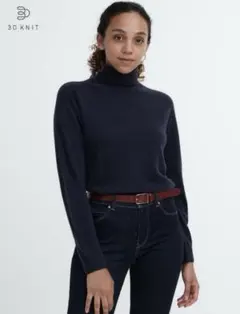 【最終値下げ5900→4200】UNIQLO 3Dカシミヤタートルネックセーター
