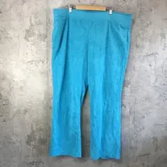 Y5718古着　無地パンツ　パジャマパンツ　青　90s Y2K