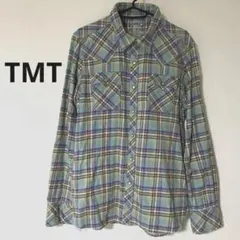 TMT 長袖 チェック柄シャツ メンズ L ウエスタンシャツ ネルシャツ