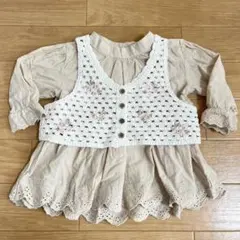 しまむら　シャツ&ベスト2点セット　90センチ