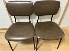 ダイニングチェア　タンスのゲン　ヴィンテージモダン　レザー　オールドブラウン