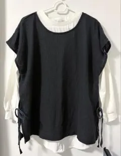 【セット売り】しまむらSEASON REASON重ね着リボンベスト　LL