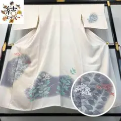 MK-1414 付下げ 暈しに花模様 灰桃色 - メルカリ