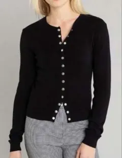 agnes b スナップボタン コットン ニット プレッション カーディガン