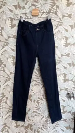 ユニクロ キッズ ヒートテック 150 デニム パンツ 長ズボン 紺色