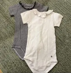 【mi様専用】プチバトー　ボディスーツ2枚セット（ストライプ・ホワイト）