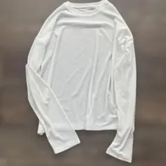 ホワイト シアーシャツ 長袖Tシャツ
