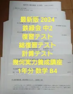 鉄緑会 2023年度中3数学 復習•計算•実力養成•応用力養成•総復習テスト 鉄緑会 中3 数学 テスト1年分 復習テスト 計算テスト 総復習テスト