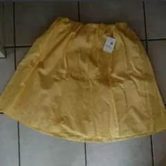 爽やか ギャザー フレア スカート 黄色 最終価格。 earth
