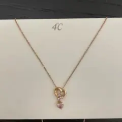 4°C オープンハートモチーフK10 ピンクゴールドネックレス
