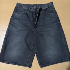 GU ブラック デニムショートパンツ L